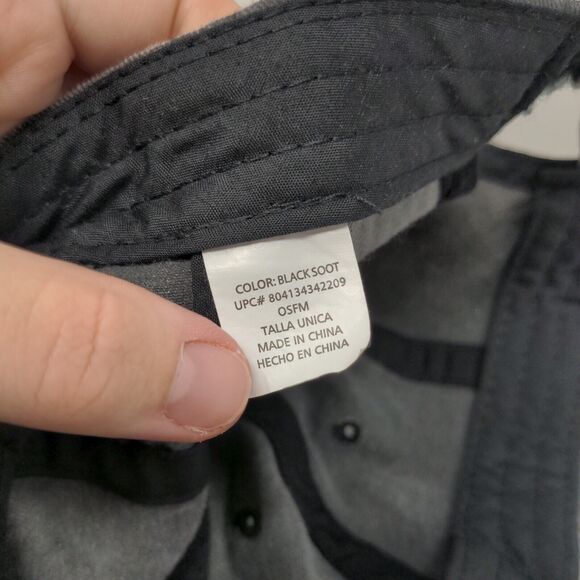 Unbranded Strapback Hat Black Soot Gray OSFM Adjustable Blank - Picture 7 of 7